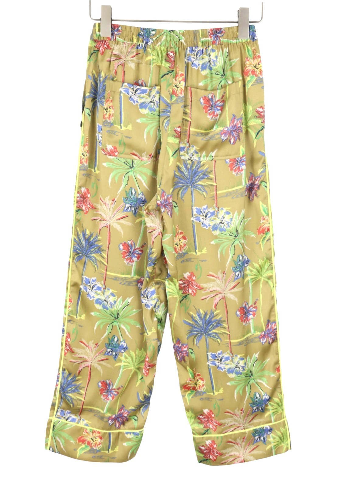 MAISON SCOTCH Women Trousers XS W26 Colourful Palm Tree Pattern Flared Leg