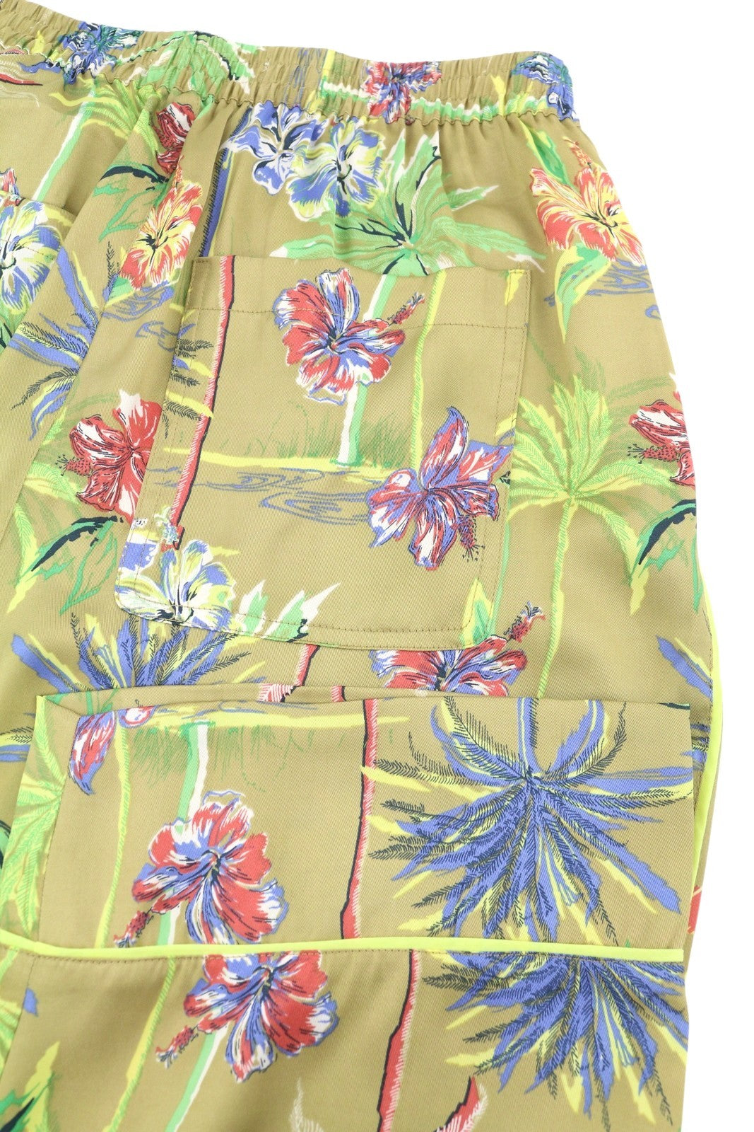 MAISON SCOTCH Women Trousers XS W26 Colourful Palm Tree Pattern Flared Leg