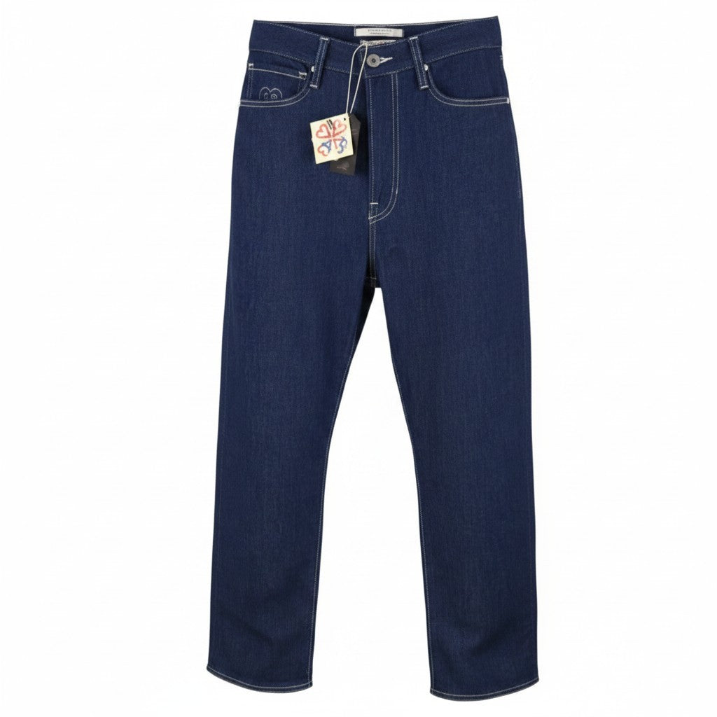 SCOTCH & SODA Women Jeans W25/L32 Blue Boyfriend Fit Cropped Zip Fly