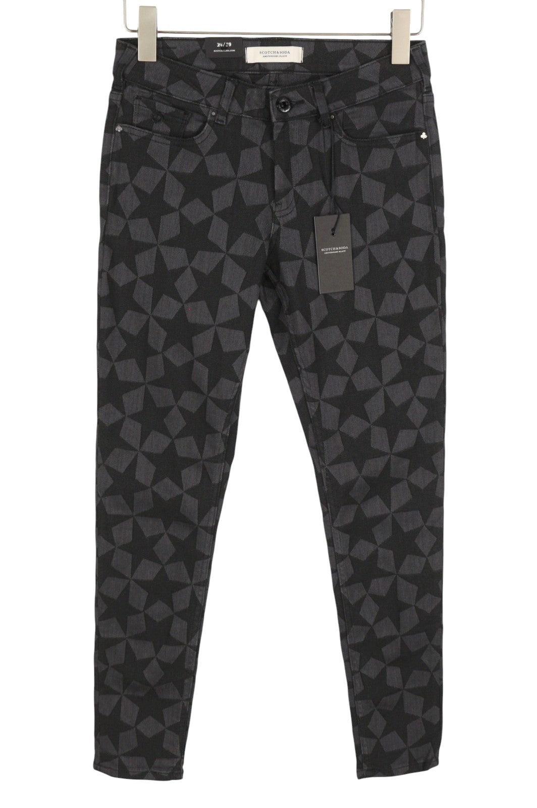SCOTCH & SODA La Bohemienne Women Jeans W27/L30 Black Stars Mid Rise Skinny Fit