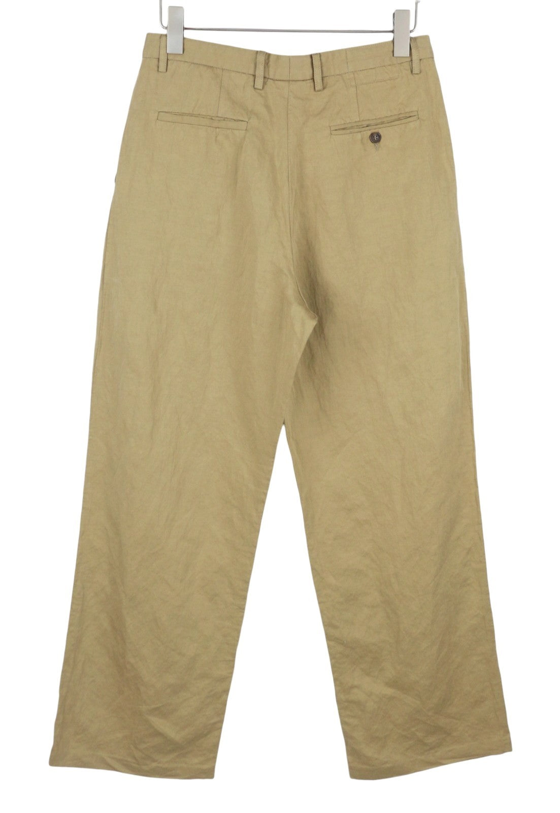 R13 Wide Leg Women Trousers 27 Beige Linen Blend Pleat Front Zip Fly