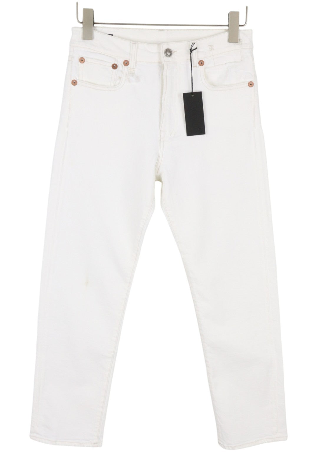 R13 Romeo Women Jeans 26 Aerin White Stretch Cropped Zip Fly