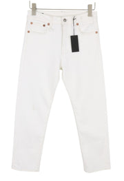 R13 Romeo Women Jeans 26 Aerin White Stretch Cropped Zip Fly