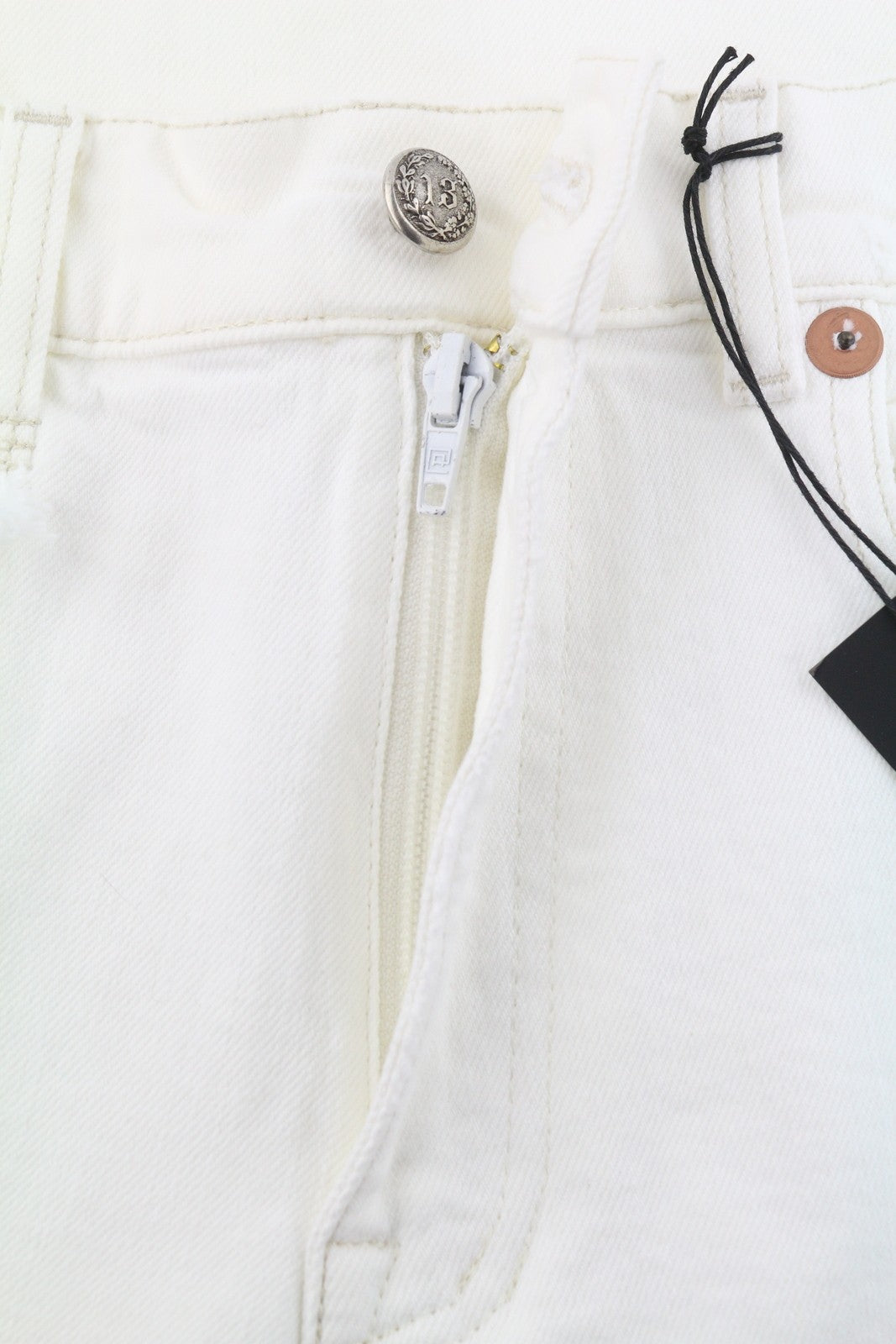 R13 Romeo Women Jeans 26 Aerin White Stretch Cropped Zip Fly