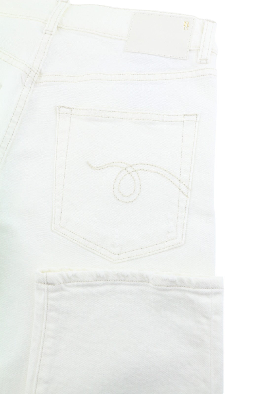 R13 Romeo Women Jeans 26 Aerin White Stretch Cropped Zip Fly