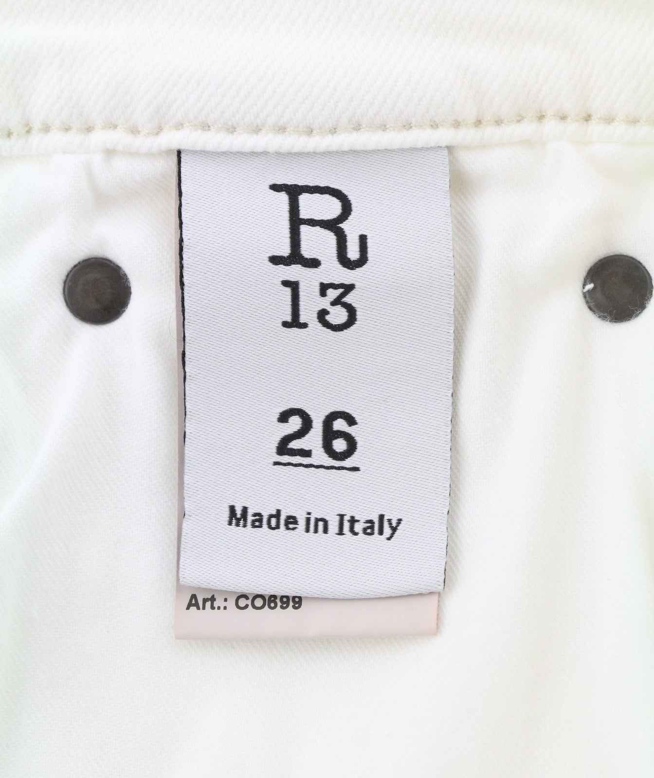 R13 Romeo Women Jeans 26 Aerin White Stretch Cropped Zip Fly