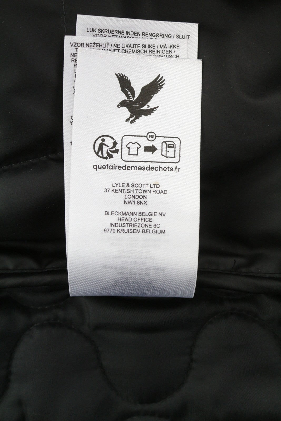 LYLE & SCOTT Men Waistcoat M Black Quilted Puffer Zip Bomber Neck Vest