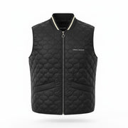 LYLE & SCOTT Men Waistcoat M Grey Quilted Padded Zip Bomber Neck Gilet