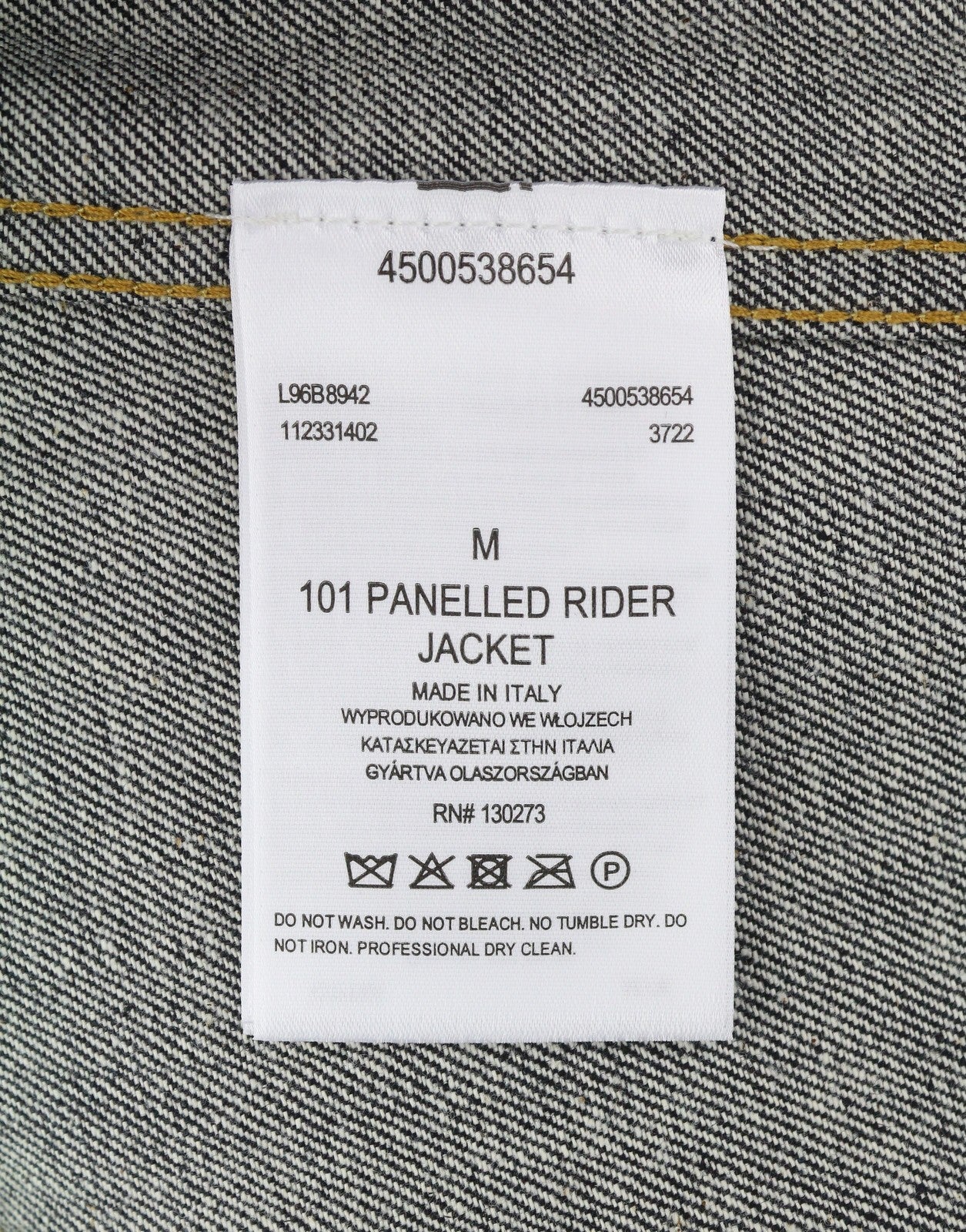 LEE 101 Panelled Rider Men Jacket M Dark Blue Rigid Selvedge Denim RRP359