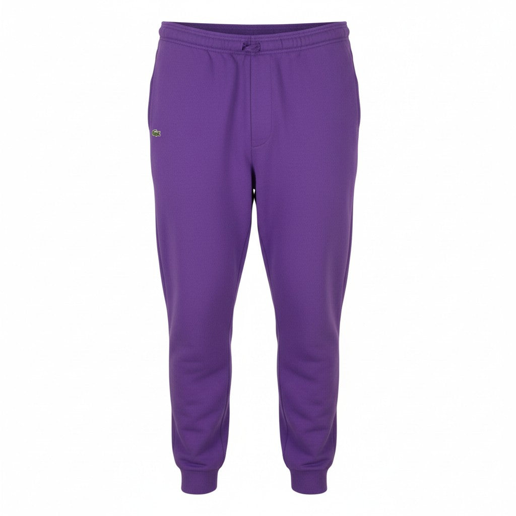 LACOSTE Sport Men Trousers 4XL Purple Fleece Tapered Drawstring Joggers