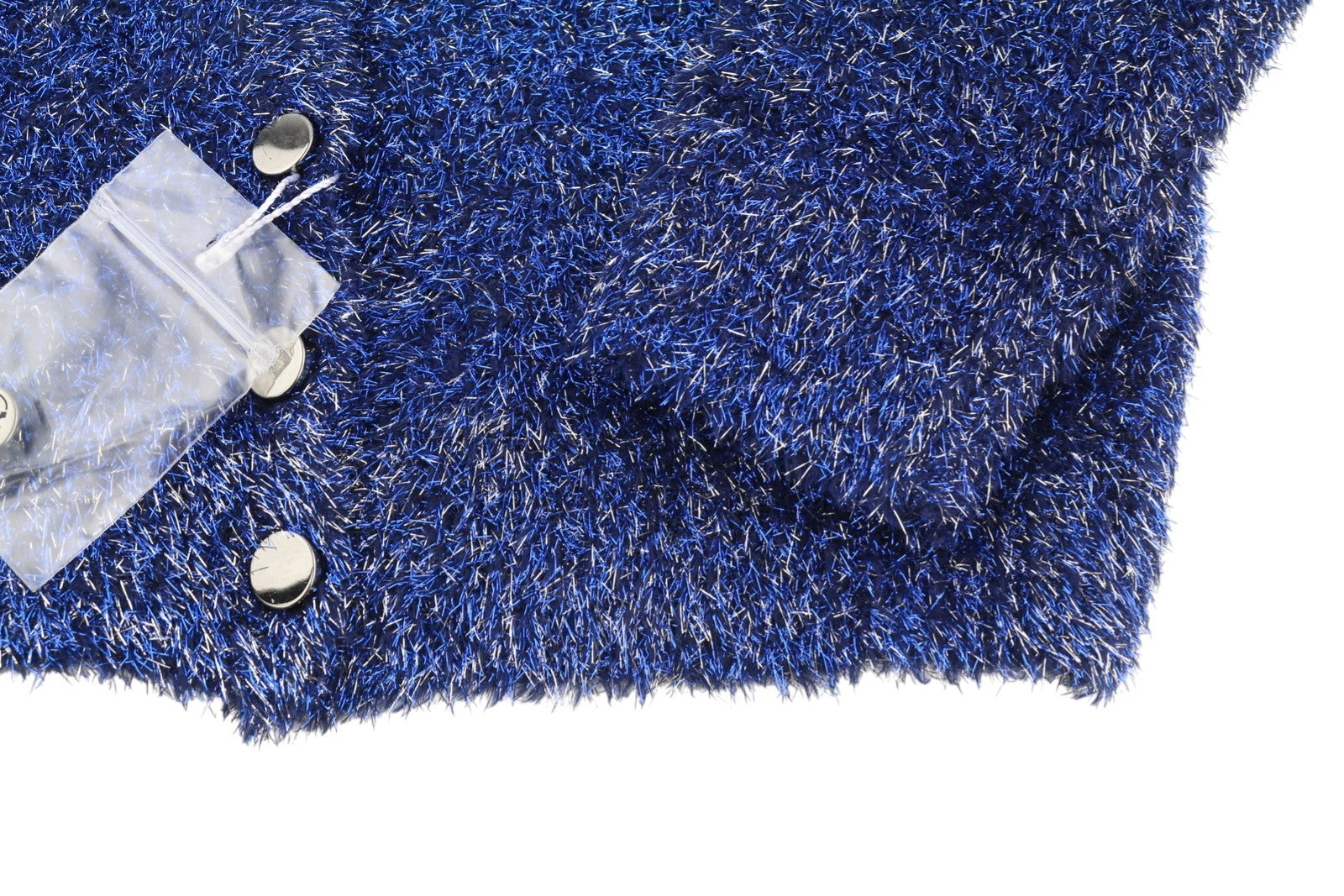 MAX&CO. Women Jumper M Blue Metallic Glitter Fuzzy Knit Cardigan