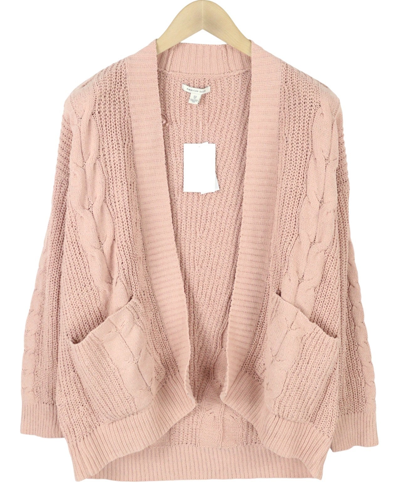 AMERICAN EAGLE OUTFITTERS Women Jumper XS/S Pink Cable Knit Loose Cardigan