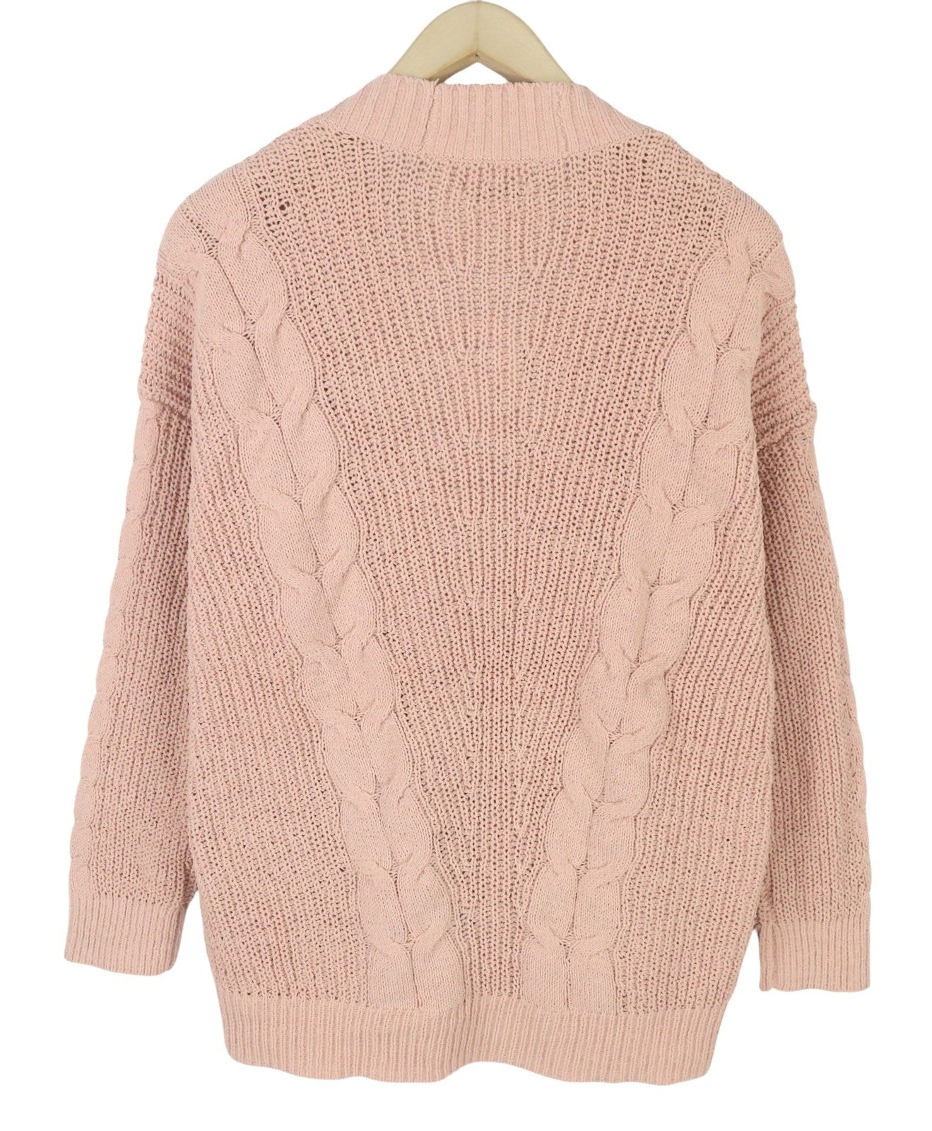 AMERICAN EAGLE OUTFITTERS Women Jumper XS/S Pink Cable Knit Loose Cardigan