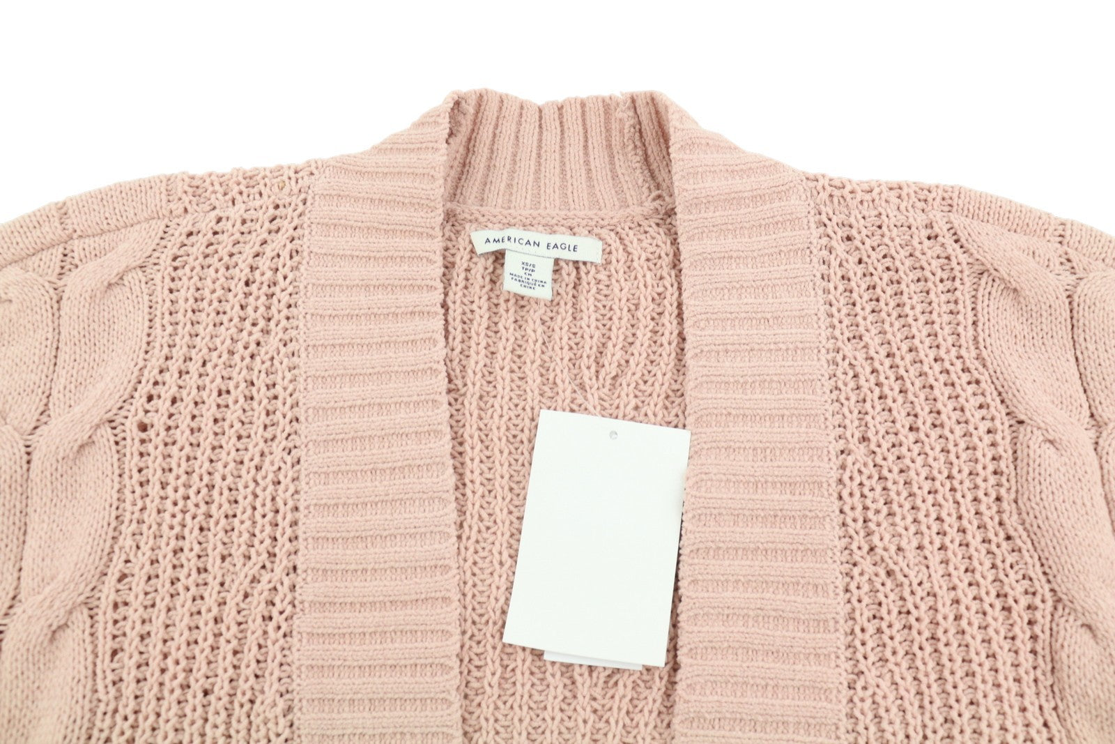 AMERICAN EAGLE OUTFITTERS Women Jumper XS/S Pink Cable Knit Loose Cardigan