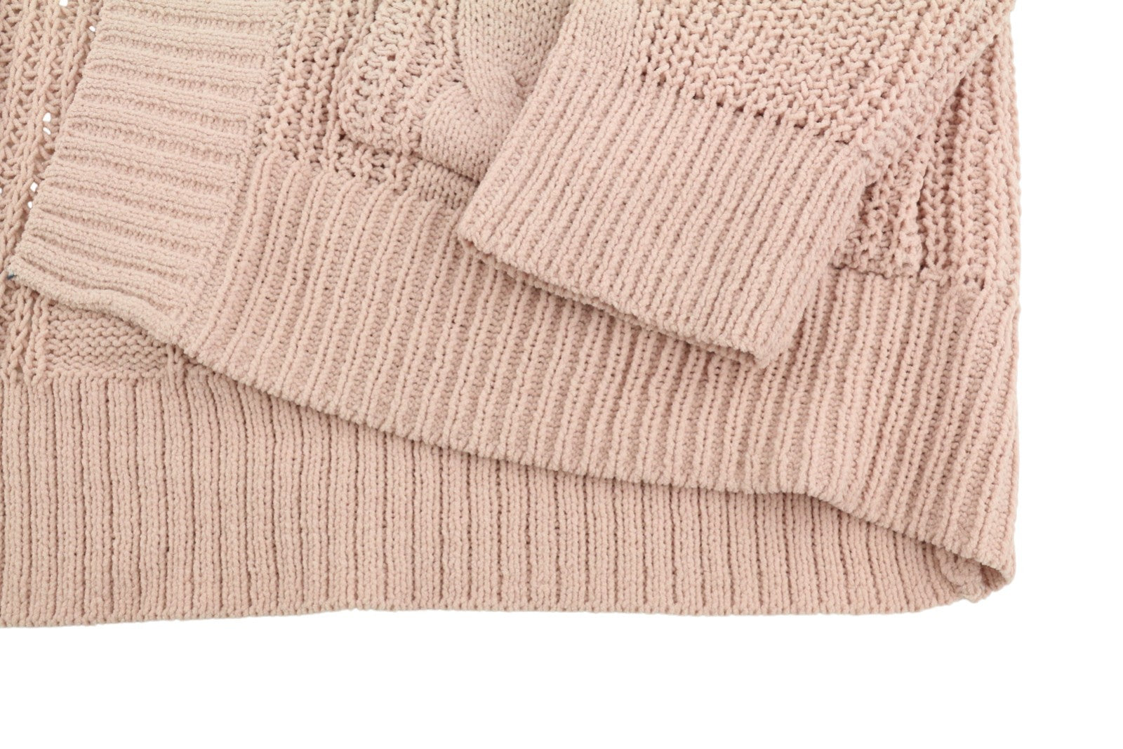 AMERICAN EAGLE OUTFITTERS Women Jumper XS/S Pink Cable Knit Loose Cardigan