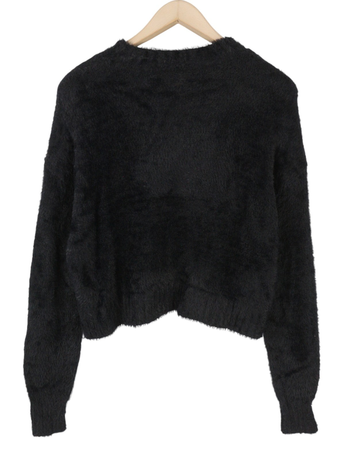 AMERICAN EAGLE OUTFITTERS Women Jumper XS Black Fuzzy Cropped Knit Pull On