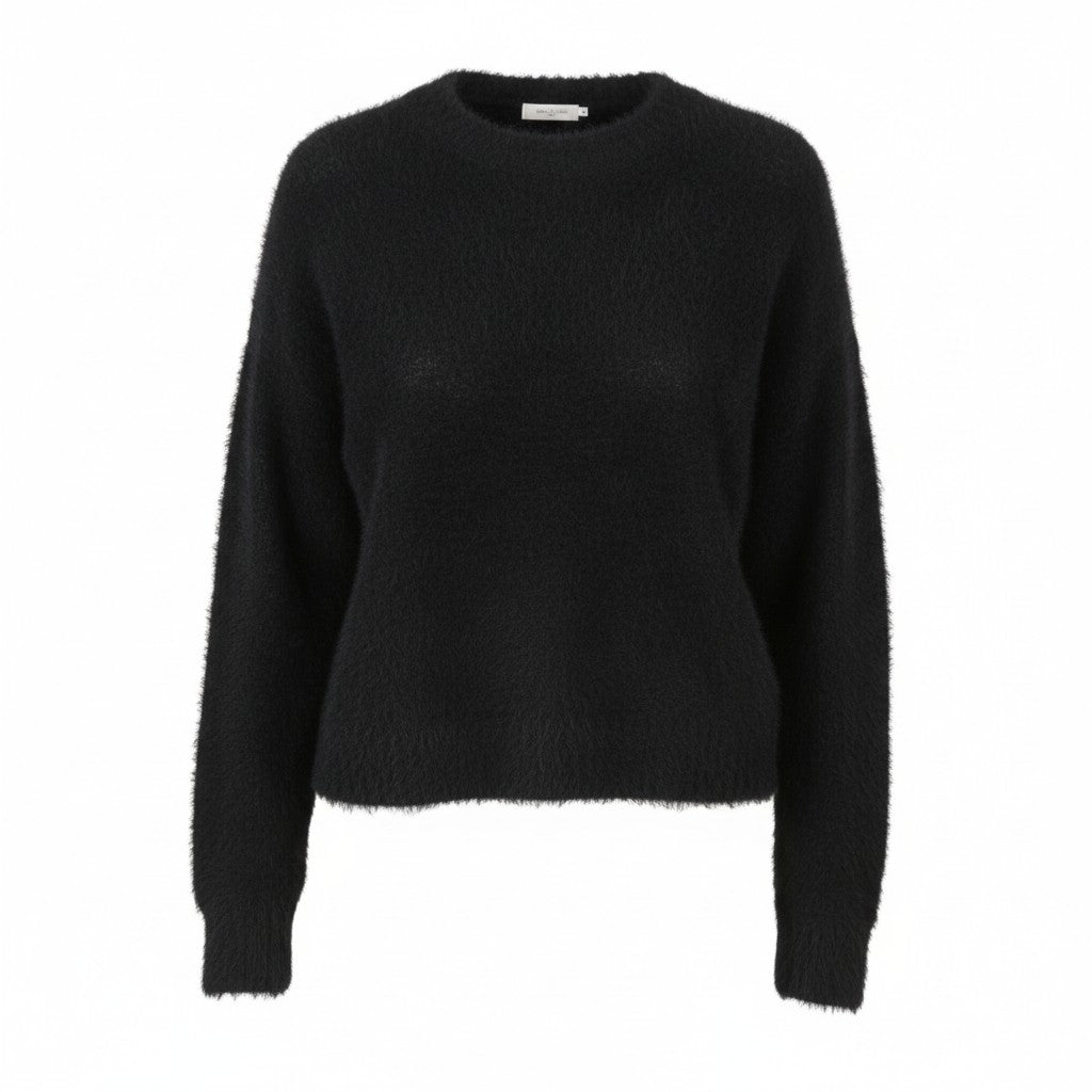 AMERICAN EAGLE OUTFITTERS Women Jumper XL Black Fuzzy Cropped Knit Top