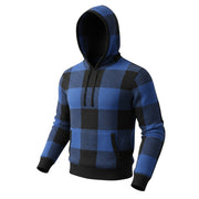 AMERICAN EAGLE OUTFITTERS Men Jumper M Blue Check Knit Kangaroo Pull On