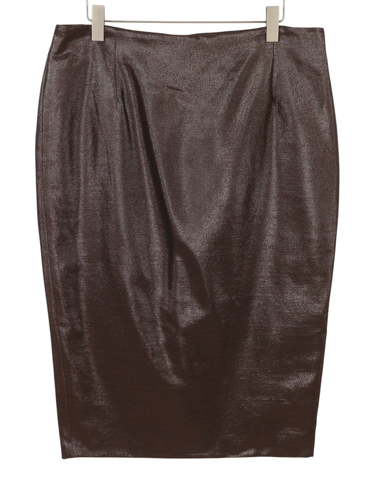 MAX MARA Women Skirt EU52 W40 Brown Glitter Wool Blend Pencil Midi