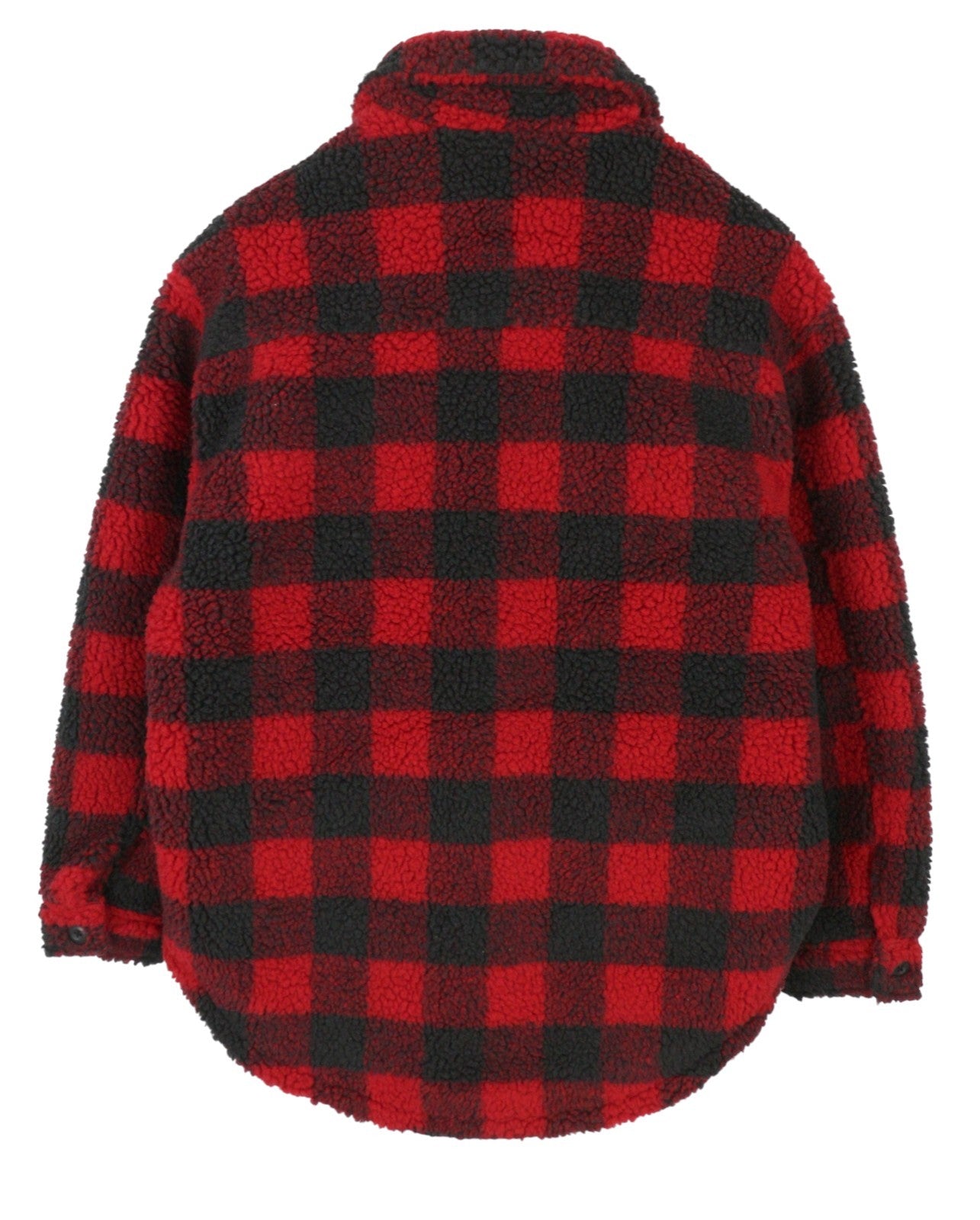 AMERICAN EAGLE OUTFITTERS Women Jacket S Red Check Fluffy Button Overshirt