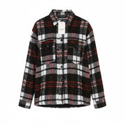 DESIGUAL Chaq Tucson Women Jacket S Check Snap Button Straight Overshirt