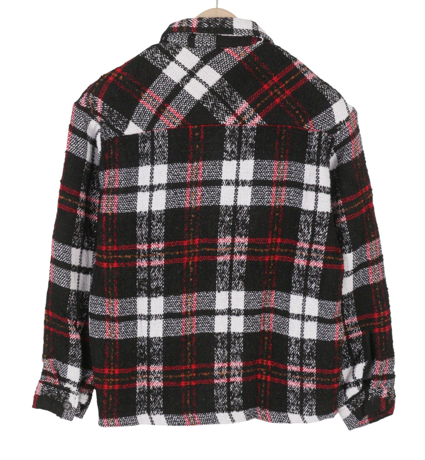 DESIGUAL Chaq Tucson Women Jacket S Check Snap Button Straight Overshirt