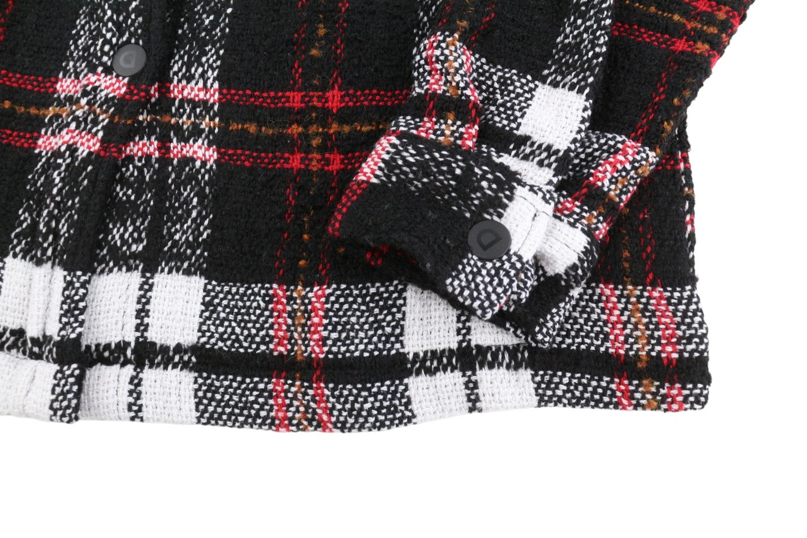 DESIGUAL Chaq Tucson Women Jacket S Check Snap Button Straight Overshirt