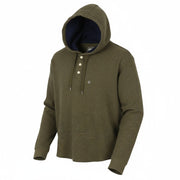 AMERICAN EAGLE OUTFITTERS Men Hoodie M Dark Green Khaki Half Button Sweat