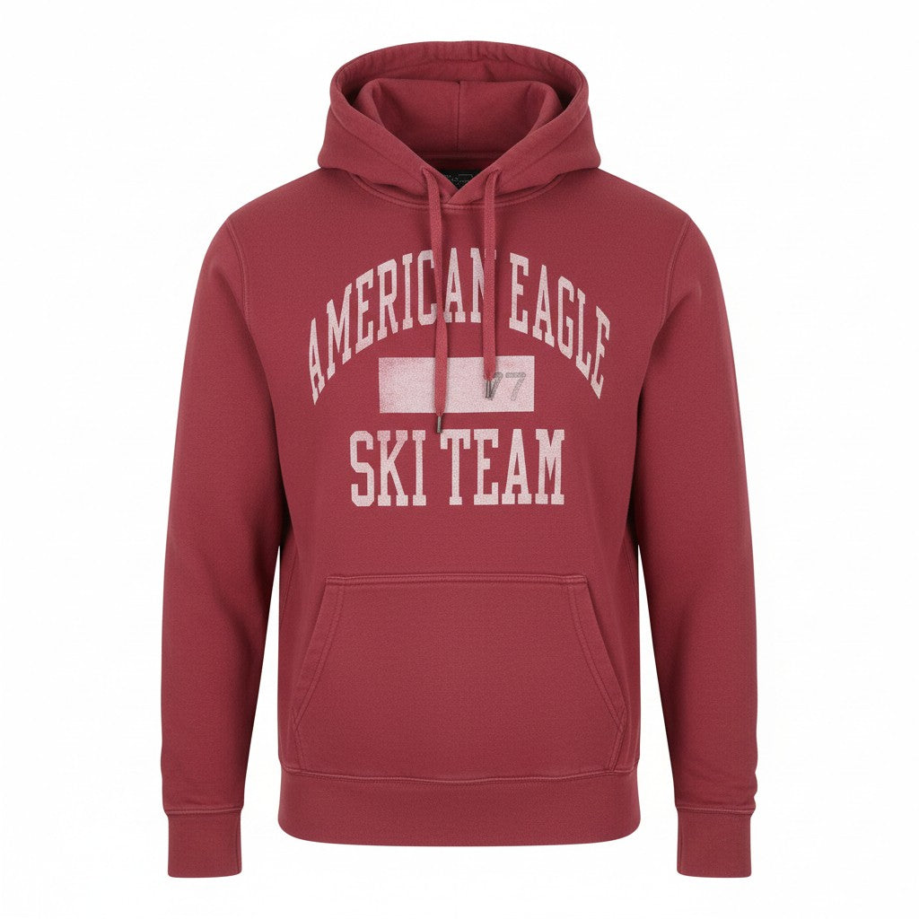 AMERICAN EAGLE OUTFITTERS Men Hoodie XS Red Kangaroo Pocket Pull On