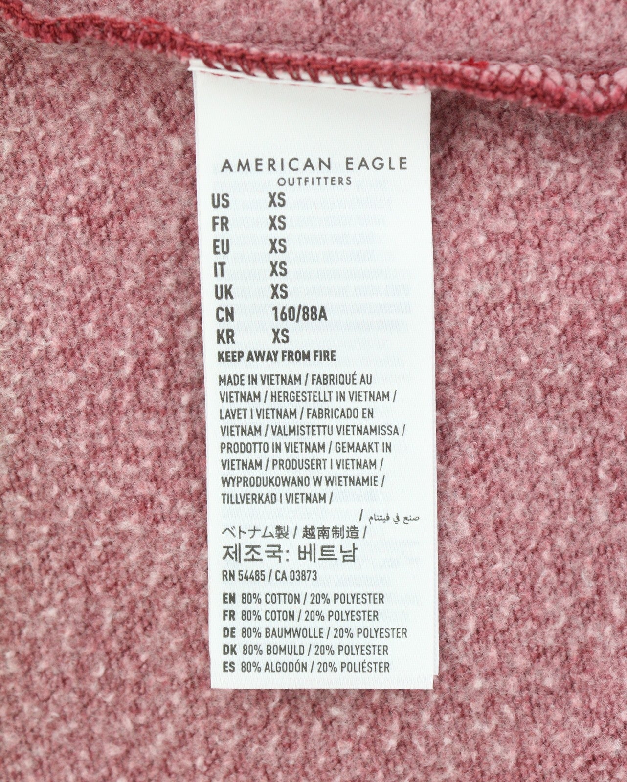 AMERICAN EAGLE OUTFITTERS Men Hoodie XS Red Kangaroo Pocket Pull On