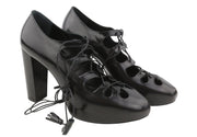 MAX MARA Sfilata Women Heels EU39 Black Leather Cut-Out Pumps