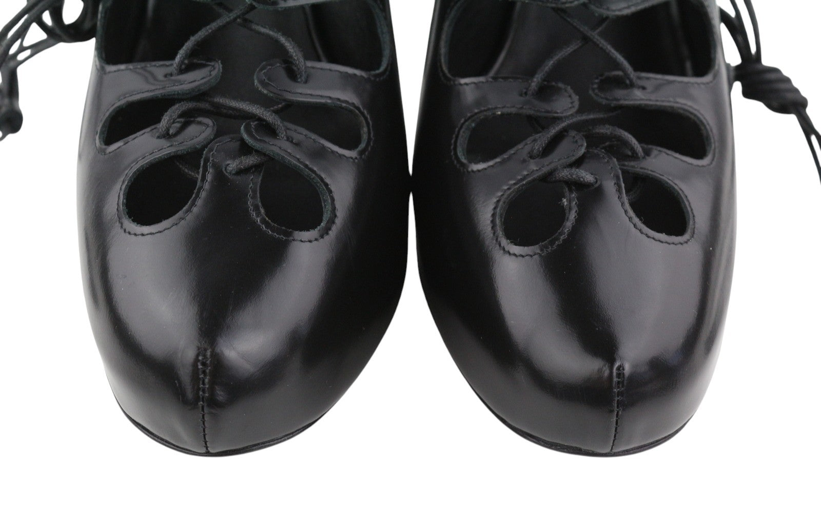 MAX MARA Sfilata Women Heels EU39 Black Leather Cut-Out Pumps