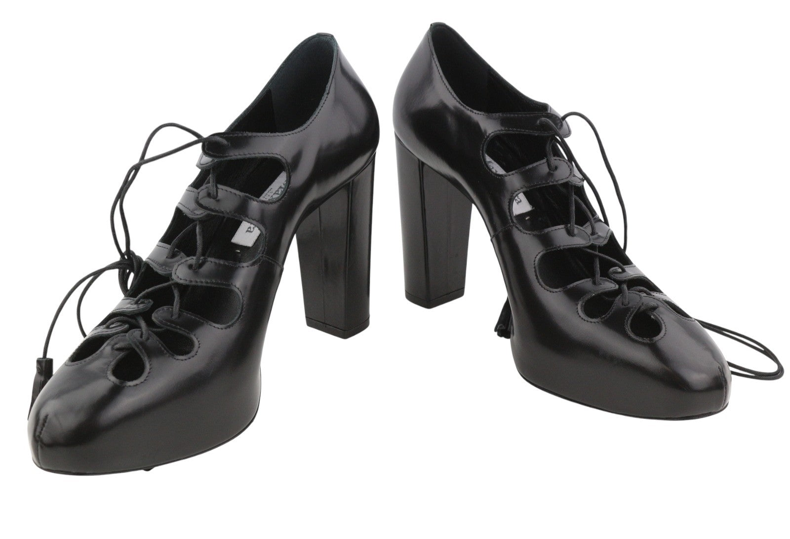 MAX MARA Sfilata Women Heels EU39 Black Leather Cut-Out Pumps