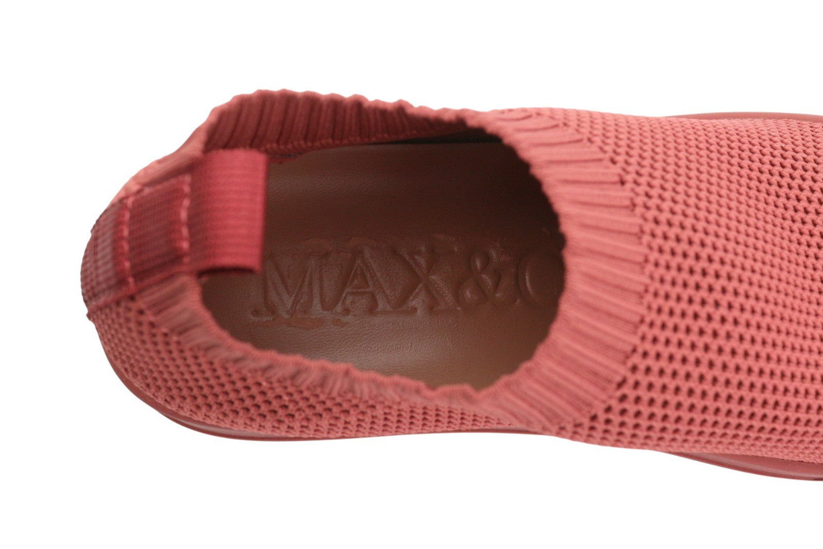 MAX&CO. Women Sneakers EU38 Brick Red Textured Slip-On Square Toe