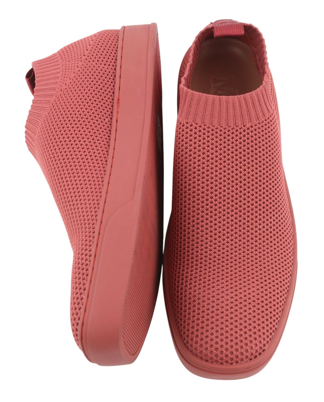 MAX&CO. Women Sneakers EU38 Brick Red Textured Slip-On Square Toe