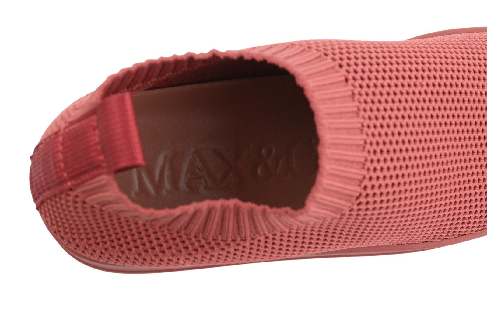 MAX&CO. Women Sneakers EU38 Brick Red Textured Slip-On Square Toe