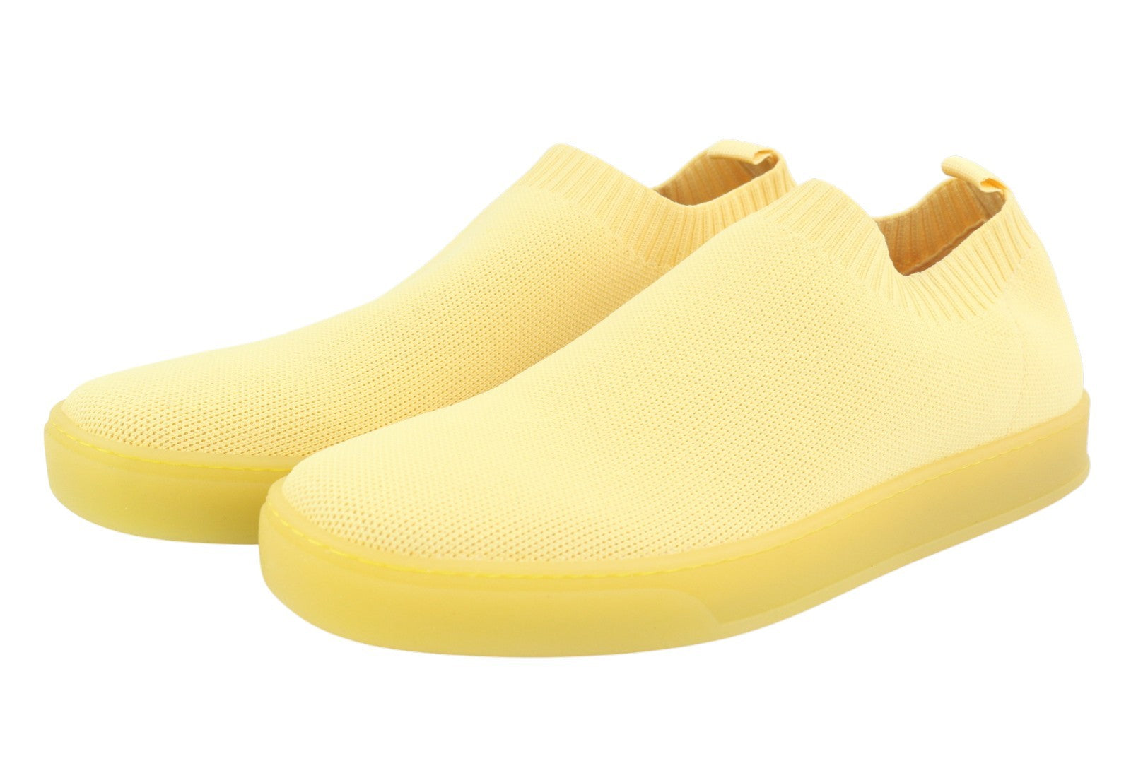 MAX&CO. Women Sneakers EU41 Yellow Textured Slip-On Square Toe