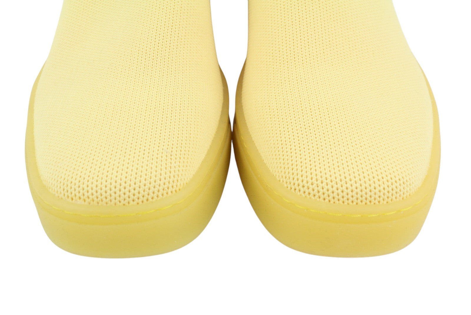 MAX&CO. Women Sneakers EU41 Yellow Textured Slip-On Square Toe