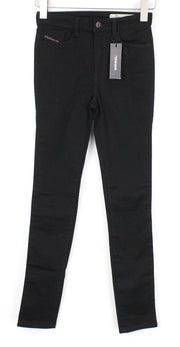 DIESEL Skinzee-High 0813E Women Jeans W24/L30 Black Stretch Super Slim Skinny