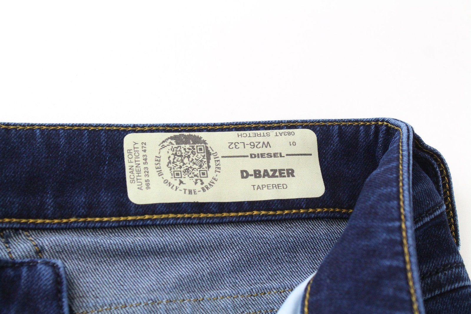 DIESEL D-Bazer 083AT Men Jeans W26/L32 Mid Blue Stretch Tapered Fit Button-Fly