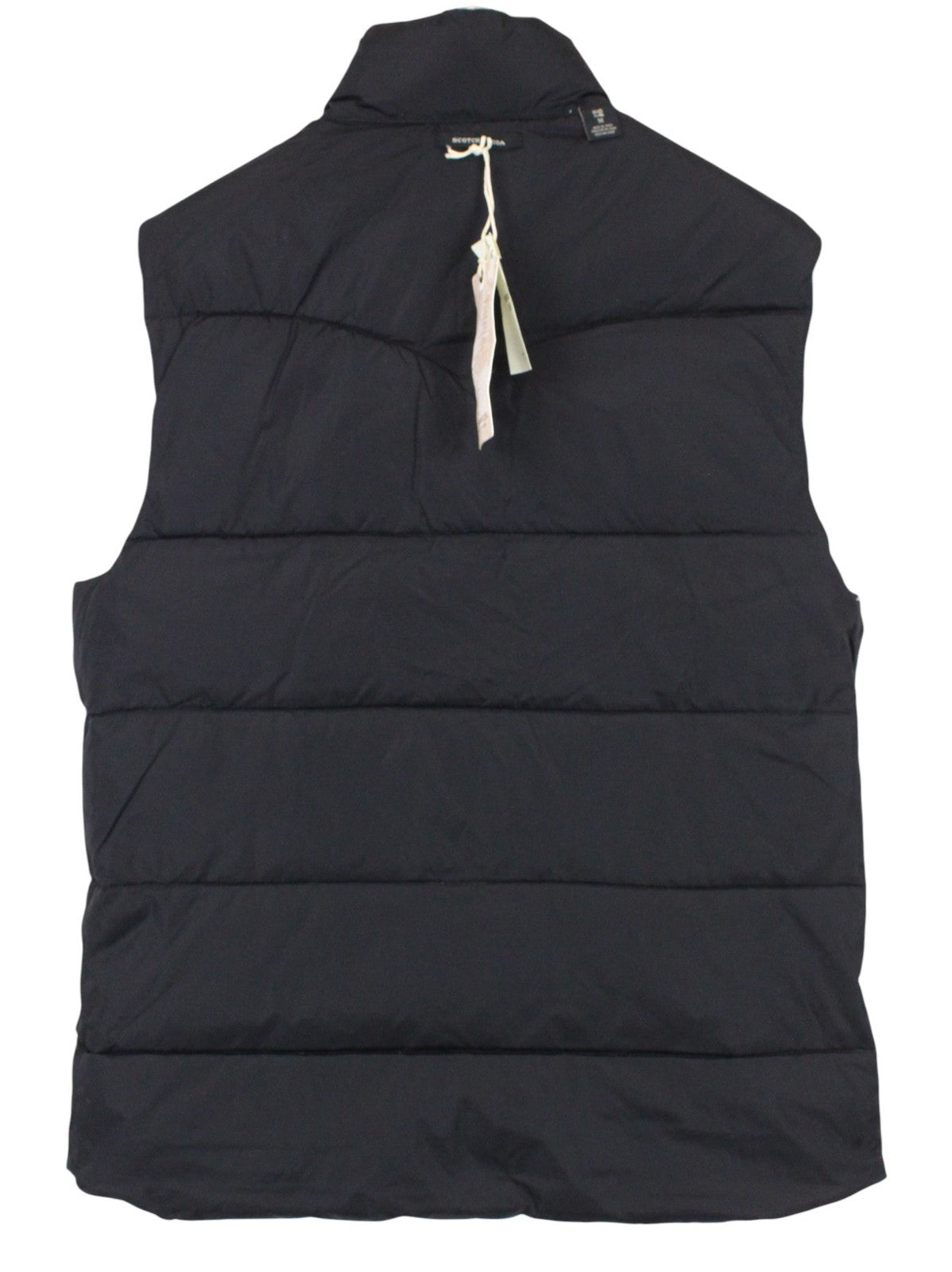 SCOTCH & SODA Men Vest M Off-White Leaf Print High Neckline Buttoned Reversible