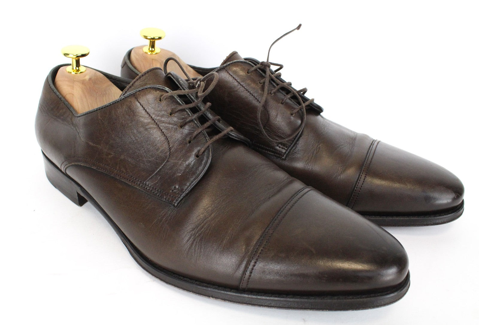 SUITSUPPLY Men Formal Shoes EU43.5 Dark Brown Calf Leather Lace-Ups Oxfords
