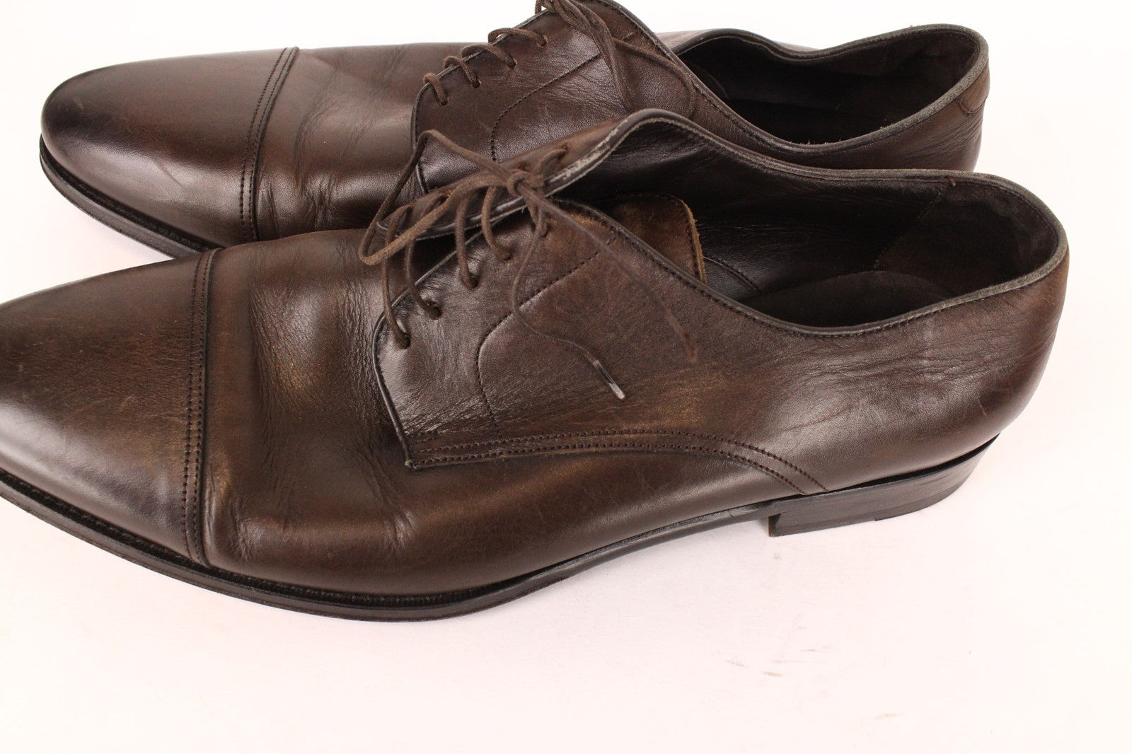 SUITSUPPLY Men Formal Shoes EU43.5 Dark Brown Calf Leather Lace-Ups Oxfords