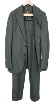 SUITSUPPLY La Spalla Men Suit UK42L Single-Breasted Green Pure Wool 2 Piece