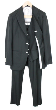 SUITSUPPLY La Spalla Men Suit UK38R Single-Breasted Green Pure Wool 3 Piece