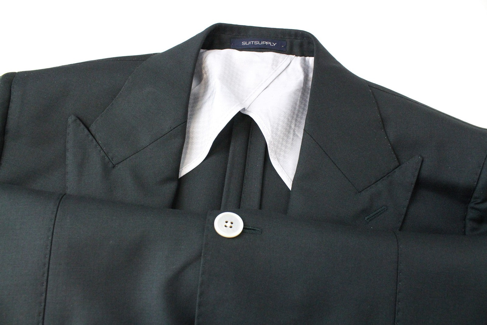 SUITSUPPLY La Spalla Men Suit UK38R Single-Breasted Green Pure Wool 3 Piece