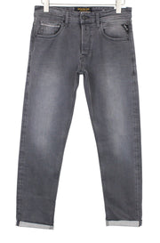 REPLAY Grover Men Jeans W30/L32 Selvedge Classic Mid Grey Stretch Straight Fit