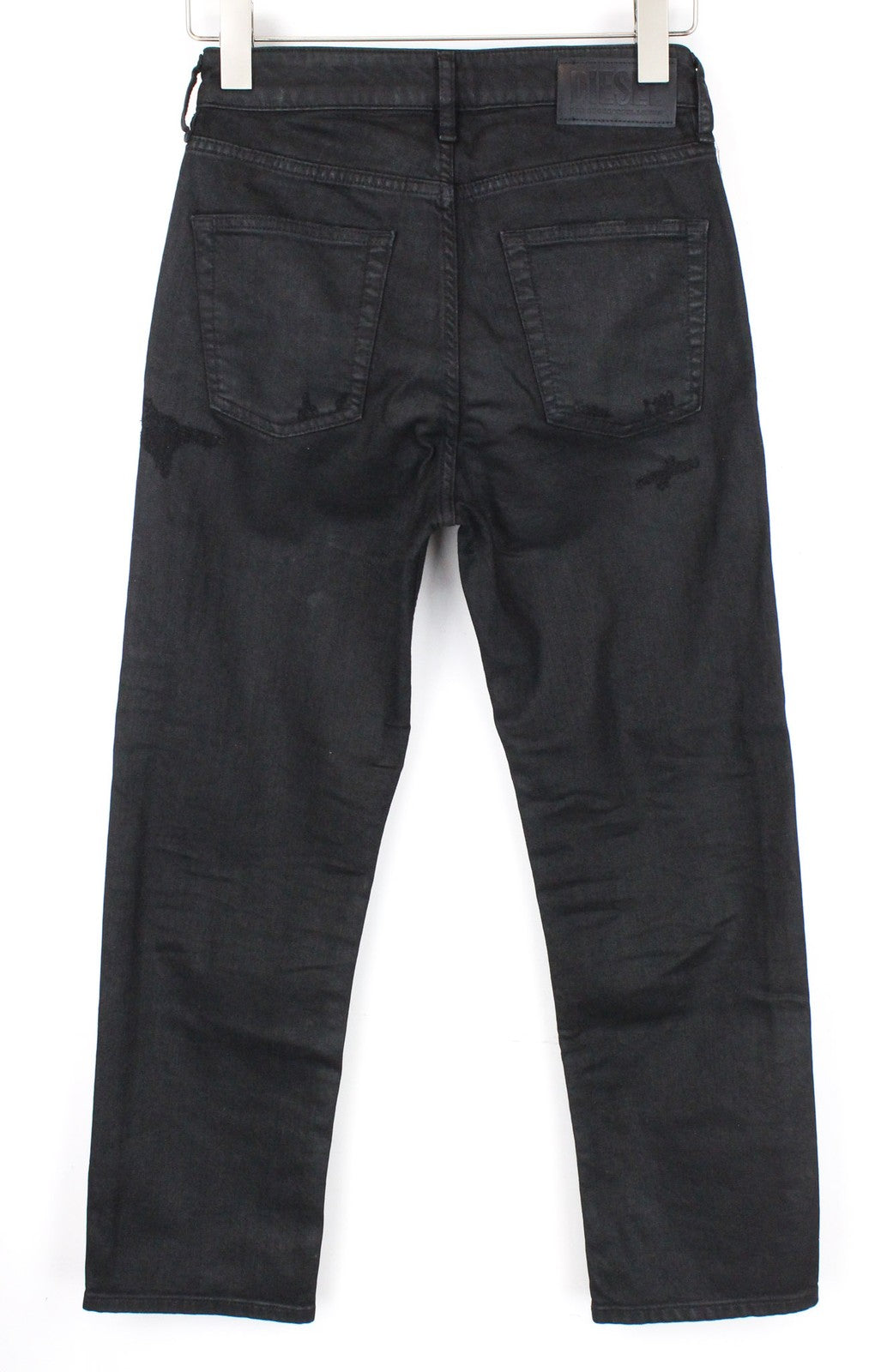 DIESEL Aryel 069JD Women Jeans W25/L32 Straight Fit Cotton Mix Stretch Black