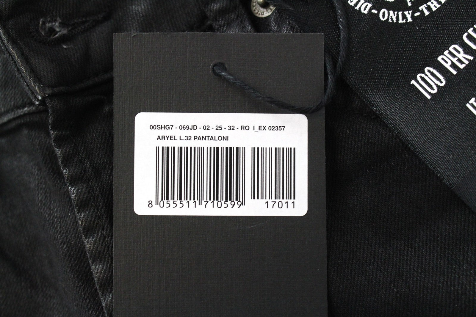 DIESEL Aryel 069JD Women Jeans W25/L32 Straight Fit Cotton Mix Stretch Black
