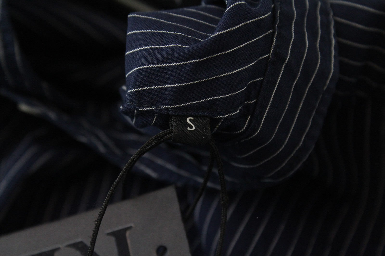 REPLAY Men Shirt S Blue Pure Cotton Striped Print Long Sleeve Button-Up Twill
